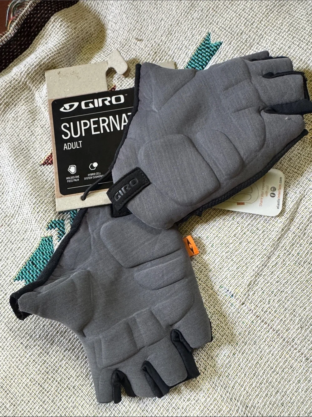 Giro bike cycling gloves supernatural padded palm black grey NWT adult small NEW